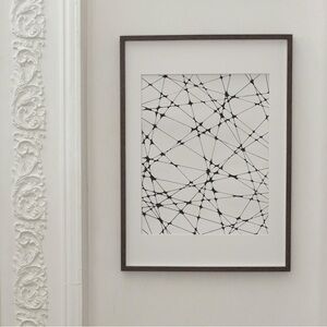 Geometric spider web line art drawing